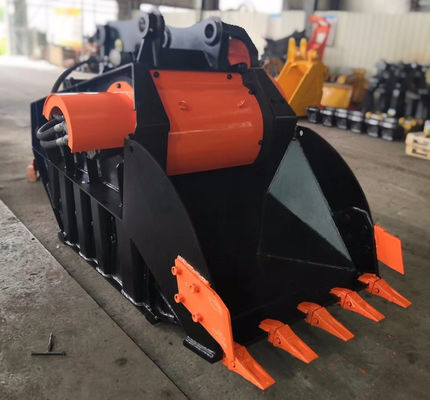 Buy 1-8m3 High Strength Steel Excavator Rock Crusher Bucket 350 Bar online manufacture