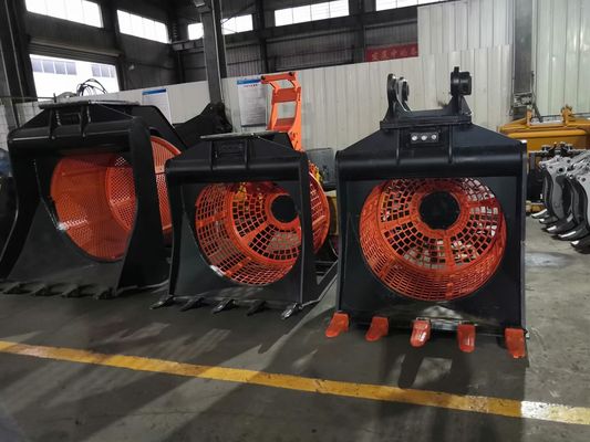 Buy Hydraulic Rotating Stone Screening Mesh Changeable Rotating Screening Bucket for 7-10t Excavator online manufacture